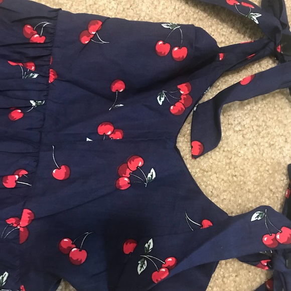 Cherry printed tiered bow tie dress - Picture 5 of 5